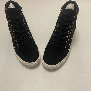 Shoedazzle Women's High Top Black Y2K New Studded Sneakers Size 10